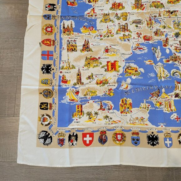 Europe Map Tablecloth Country Crests Border Made in Germany - Picture 6 of 10